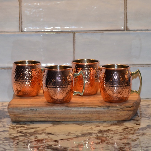 Godinger Hammered Copper Moscow Mule Mugs - Set of Four - Picture 5 of 13